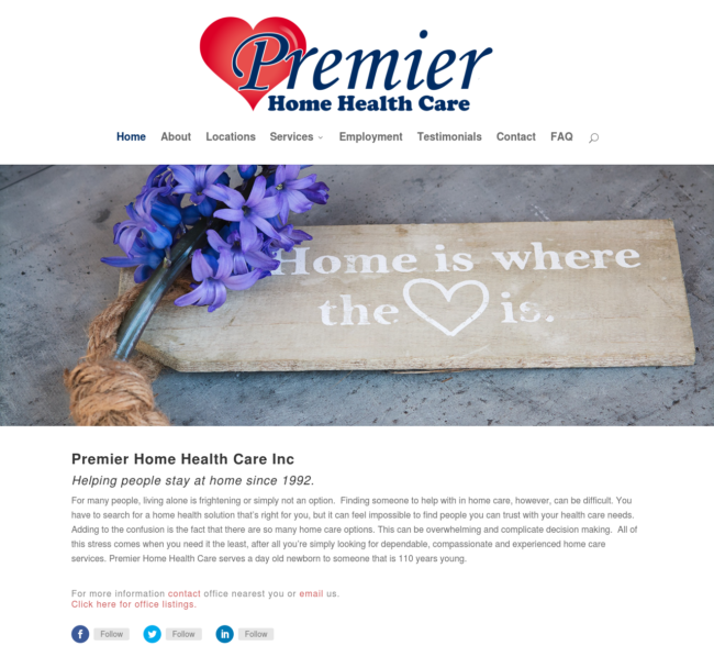 Premier Home Health Care Site Image
